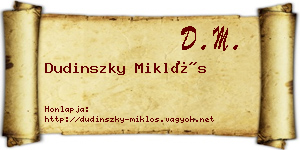 Dudinszky Miklós névjegykártya