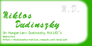 miklos dudinszky business card